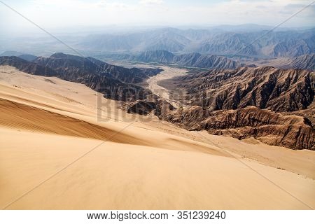 Cerro Blanco Sand Dune, The Highest Dunes On The World Located Near Nasca Or Nazca Town In Peru