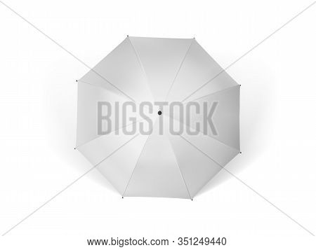 White Umbrella  Isolated On White Background Vector Mock Up Template