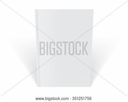 Mock Up Vector White Magazine Standing On White Background