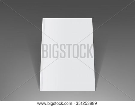 Vector Mock Up White Magazine Standing On Dark Background