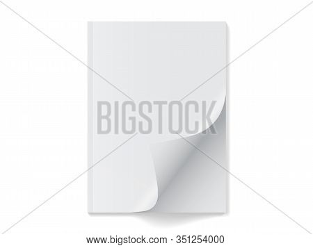 Open White Magazine On White Background Mock Up Vector