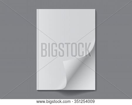 Open White Magazine On Dark Background Mock Up Vector