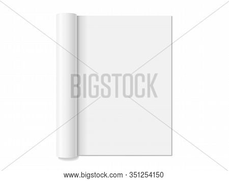 Open Magazine Isolated On White Background Mock Up Vector