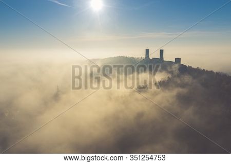 Checiny Castle Near Kielce,aerial Drone Poland