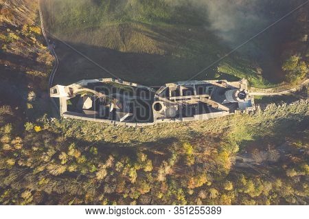 Aerial View Of Castle Checiny Near Kielce,poland