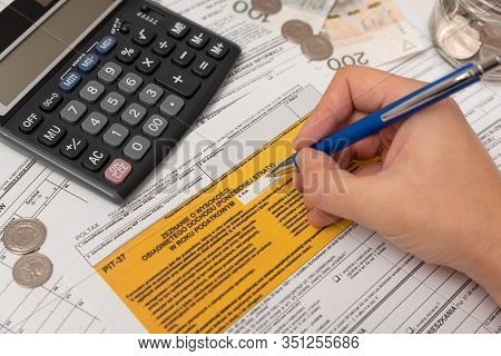 Polish Tax Form. Finance, Tax Income Concept
