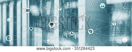 Website Banner Mixed Media. Iot - Internet Of Things Concepts. Ict - Information And Telecommunicati