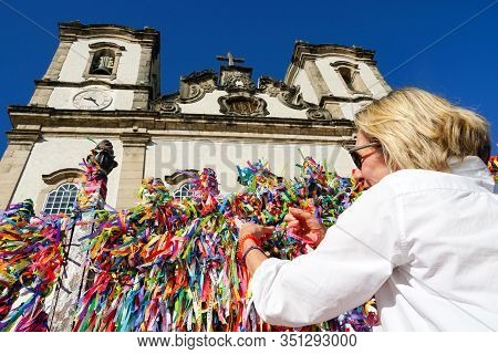 Igreja De Nosso Senhor Do Bonfim, A Catholic Church Located In Salvador, Bahia In Brazil. Famous Tou