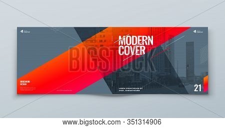 Horizontal Brochure Template Layout Design. Landscape Corporate Business Annual Report, Catalog, Mag