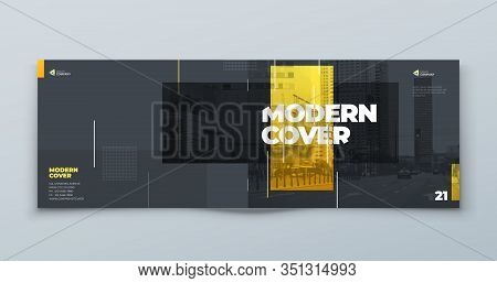 Horizontal Brochure Template Layout Design. Landscape Corporate Business Annual Report, Catalog, Mag