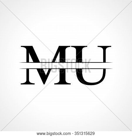 Initial Mu Letter Logo Design Vector Template. Abstract Black Letter Mu Logo Design