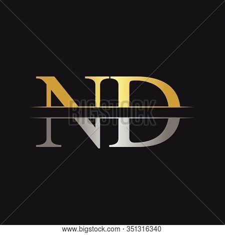 Initial Monogram Letter Nd Logo Design Vector Template. Nd Letter Logo Design