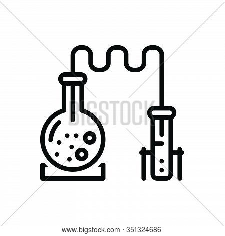 Black Line Icon For Science Forensis Formula Helix Research Beaker Scientific