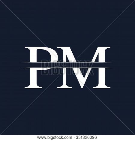 Initial Monogram Letter Pm Logo Design Vector Template. Pm Letter Logo Design