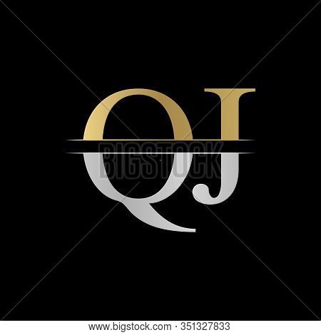 Initial Monogram Letter Qj Logo Design Vector Template. Silver And Gold Qj Letter Logo Design