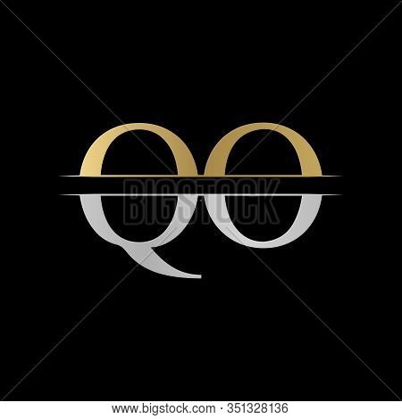 Initial Monogram Letter Qo Logo Design Vector Template. Silver And Gold Qo Letter Logo Design