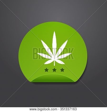 Marijuana Leaf Sticker Cbd Oil Label Thc Free Icon Hemp Extract Emblem Ganja Cannabis Weed Badge Log
