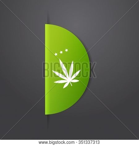 Marijuana Leaf Sticker Cbd Oil Label Thc Free Icon Hemp Extract Emblem Ganja Cannabis Weed Badge Log