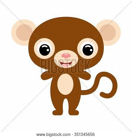 Cute Baby Monkey. Cartoon Character For Decoration And Design Of The Album, Scrapbook, Baby Card And
