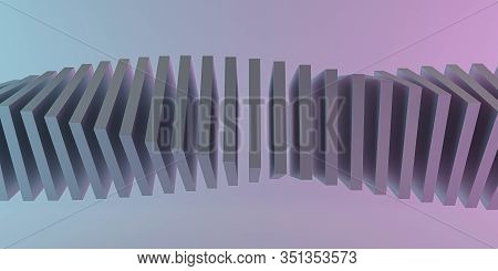 Futuristic Modern Abstract Spiral Strucutre Made Of Cubes With Neon Blue And Magenta Lighting Backgr