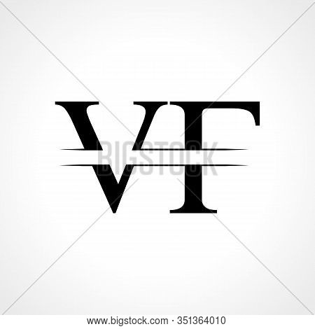 Creative Letter VF Logo Vector Template With Black Color. VF Logo Design
