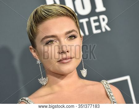 LOS ANGELES - JAN 12:  Florence Pugh arrives for the 25th Annual Critics' Choice Awards on January 12, 2020 in Santa Monica, CA