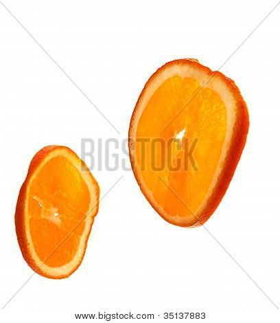 Isolé des tranches d'Orange