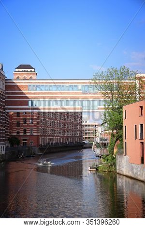 Leipzig City, Germany. Plagwitz Former Industrial Area - Old Brick Factories And Warehouses On Weiss