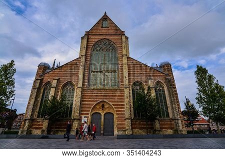 Goes, Region Of Zeeland, Holland. August 2019. View Of The Facade Of The Imposing Church Of Maria Ma