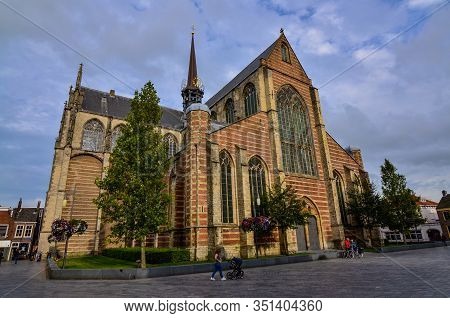 Goes, Region Of Zeeland, Holland. August 2019. View Of Three-fourths Of The Facade Of The Imposing C