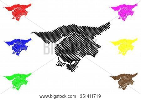 Cacheu Region (republic Of Guinea-bissau, Regions Of Guinea Bissau) Map Vector Illustration, Scribbl