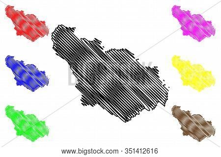 District Of Gjakova (republic Of Kosovo And Metohija, Districts Of Kosovo, Republic Of Serbia) Map V