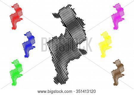 District Of Prizren(republic Of Kosovo And Metohija, Districts Of Kosovo, Republic Of Serbia) Map Ve