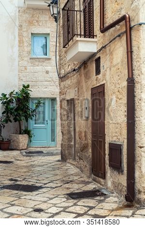 Charming narow streets of Polignano a Mare, Puglia, Italy