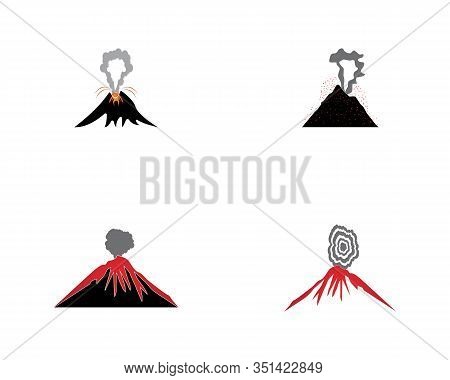 Volcano Eruption Logo  Vector Illustration On White Background Stock Illustration