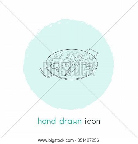 Spanish Paella Icon Line Element. Vector Illustration Of Spanish Paella Icon Line Isolated On Clean 