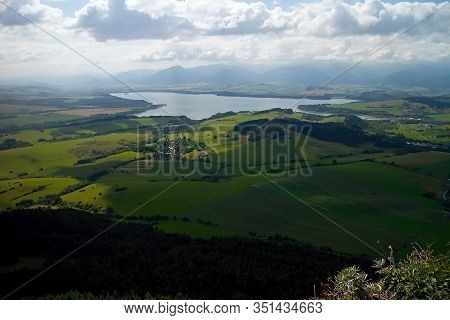 The Top Of Cerenova Skala In The Village Liptovska Anna And The View Of The Dam Liptovska Mara.