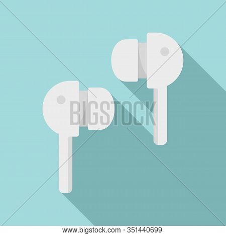 Wireless Earbuds Icon. Flat Illustration Of Wireless Earbuds Vector Icon For Web Design