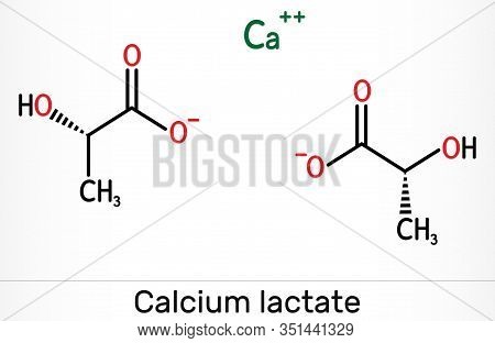 Calcium Lactate, C6h10cao6, Lactate Anion Molecule. It Is Used In Medicine To Treat Calcium Deficien