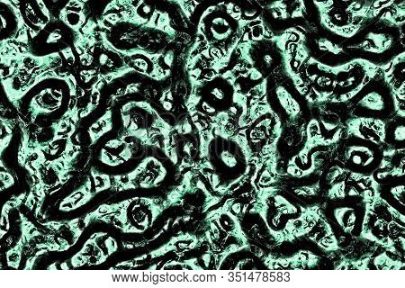 Design Teal, Sea-green Shadowy Horror Stroke Digitally Made Background Or Texture Illustration