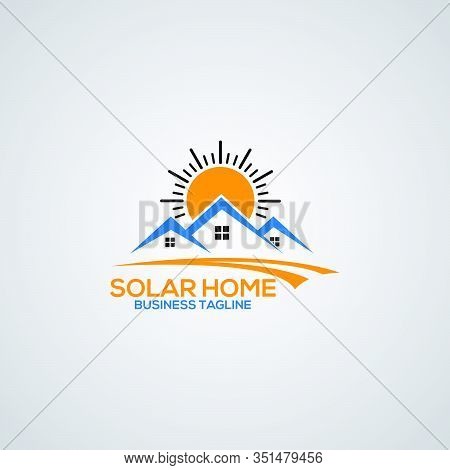 Solar Home Energy Logo Template.