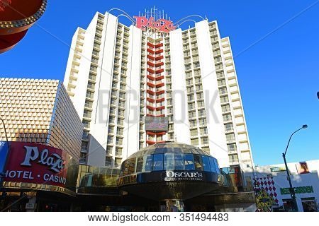Las Vegas - Dec 26, 2015: Plaza Hotel And Casino On Fremont Street Experience In Downtown Las Vegas,