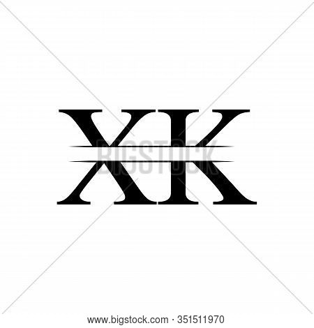 Creative Letter XK Logo Vector With Gold and Silver Colors. Abstract Linked Letter XK Logo Design
