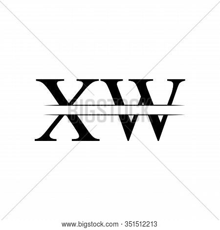 Creative Letter XW Logo Vector With Gold and Silver Colors. Abstract Linked Letter XW Logo Design