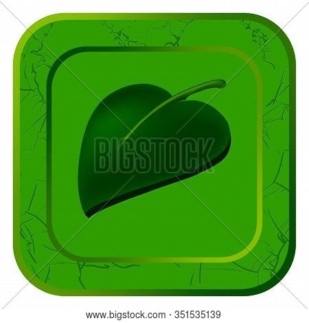 Vector Icon With Casual Leaf For Video Game On White Dackground