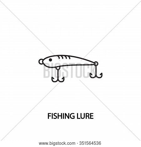 Fishing Lure Vector Line Icon . Concept For Website And Printed Materials