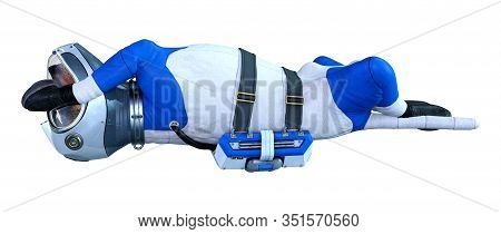 3D Rendering Astronaut Dog On White