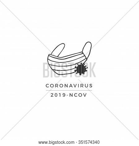 Vector Hand Drawn Icon, A Medical Mask. Wuhan Coronavirus 2019-ncov.