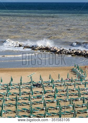 Termoli, Campobasso, Molise, Italy, And Its Beach At Summer