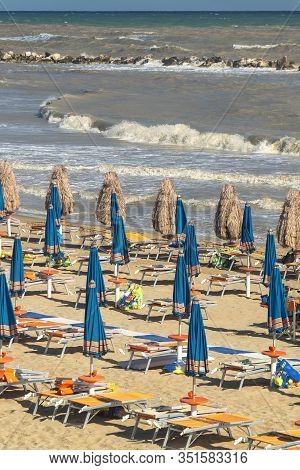 Termoli, Campobasso, Molise, Italy, And Its Beach At Summer